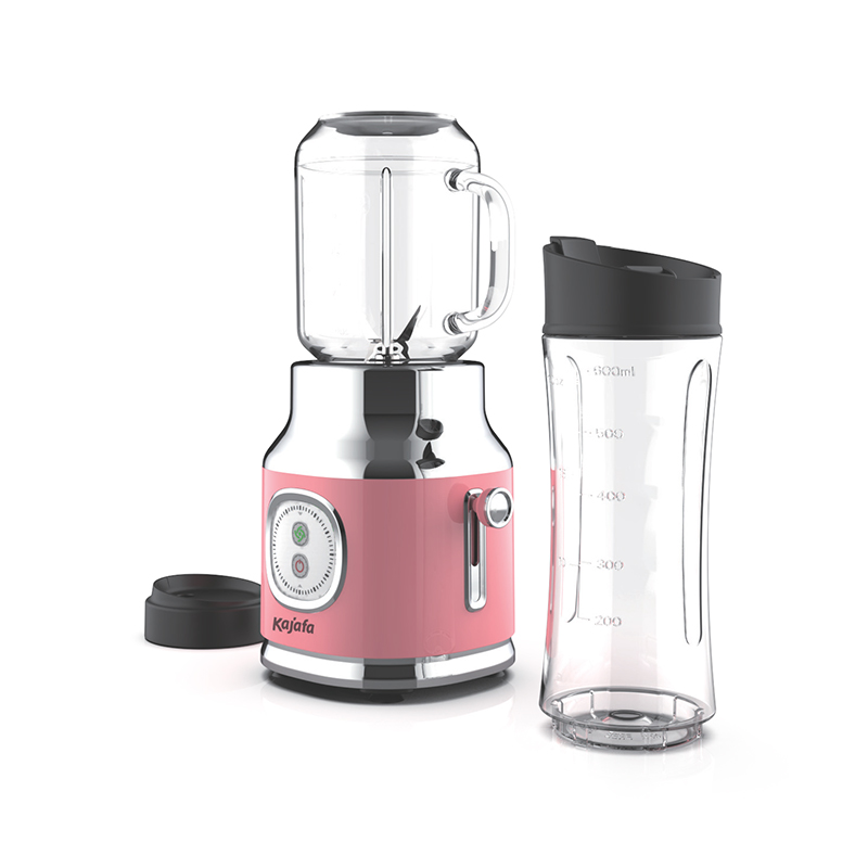 BL389B-P4 Smoothieblender med vassa blad, personlig minimixer för shakes och smoothies, mixer för kök med blandning, BPA-fri resekopp och 600 ml Mason Cup