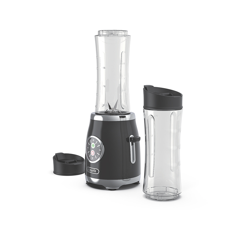 BL399B-P2 Kraftfull smoothiemixer med pulsfunktion för 2 flaskor, personlig mixer för shakes och smoothies, retrostilad mixer med reseflaska, retro smoothiemaskin portabel mixer, personlig mixer för shakes och smoothies
